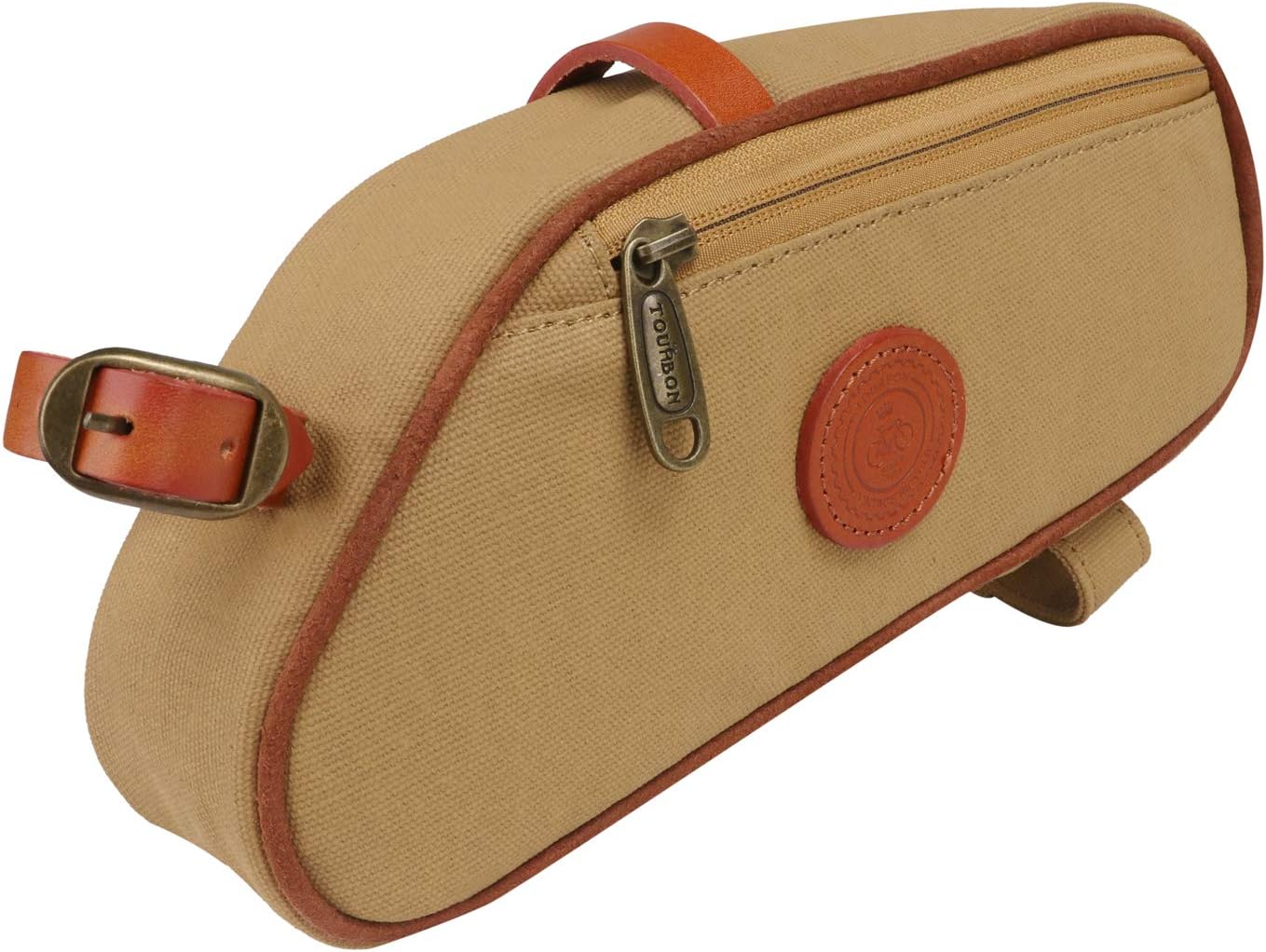 TOURBON Canvas Cycling Pouch Bicycle Frame Triangle Bag Bike Under Top Tube Bag Corner Storage
