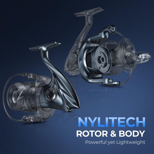 KastKing Rekon Spinning Fishing Reel Combo 8'0" MH 5000 Reel, Dark Grey