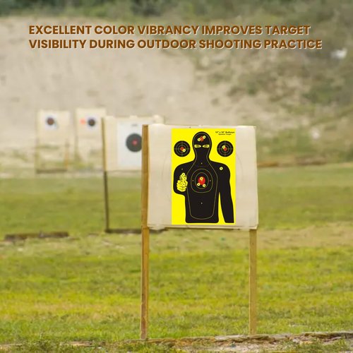 Lipulacer 12 X 18inch Bad Guys Silhouette Splatter Shooting Splatter Targets, Heavy Duty Non-Adhesive Splash Effect of Fluorescent Yellow Shooting Targets(10Pack)