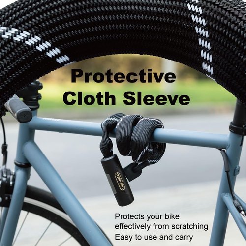 Via Velo 7mm Square 4-Sided Chain Bike Lock, 2.96ft Length, 4 Keys, Sold Secure Bronze, Black, Chain Bike Lock