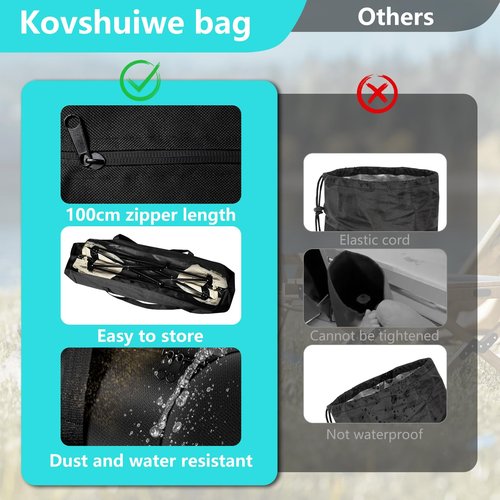 Kovshuiwe 2 Pack Replacement Bag 39.4 Inch for Camping Chair, Large Folding Chair Carry Bag Nylon Storage Tent Bag with Handle Strap for Travel Outdoor Camping Sports-39.4x10x10inch（Only Bag）