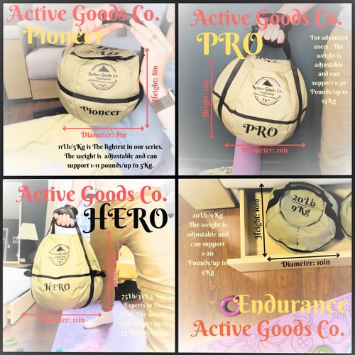 ActiveGoodsCo. Kettlebell Sandbag for fitness workout, different sizes 11Lb to 75lb. Visit to see the options… (May Vary, 2pack 30lb no weight)