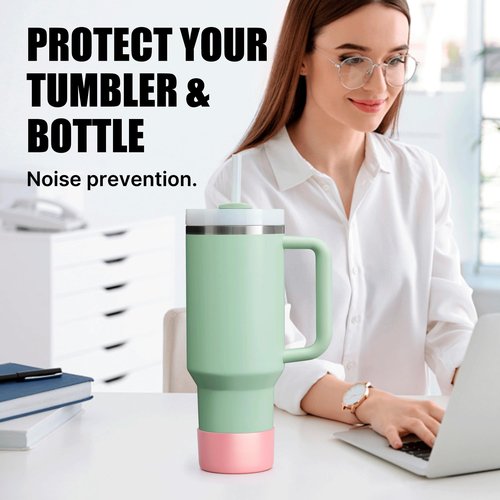 Diumepo Silicone Boot for Stanley 40 oz Tumbler- Matte Luster Protective Silicone Sleeve Fit for Hydroflask Water Bottle 12 oz -24 oz, Glitter Anti-Slip Bottom Sleeve Cover, BPA Free(Gold)