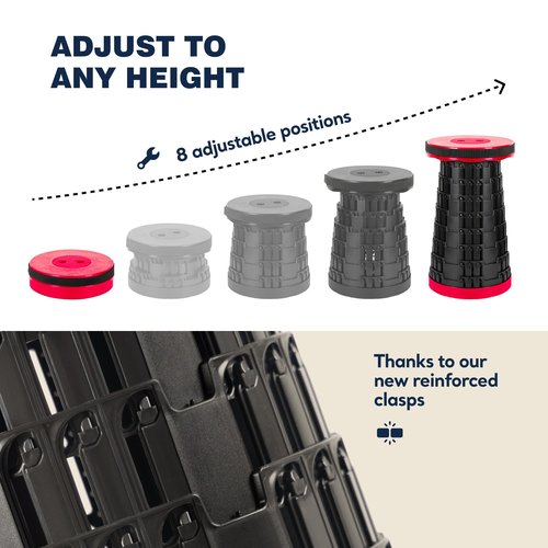Prestige Outback Upgraded Collapsible Stool 2-Pack, 620lbs Max Weight, Lightweight Yet Sturdy, Portable Retractable Foldable Telescoping Camping Stool for Adults Outdoor Fishing Hiking Travel BBQ