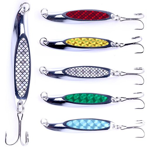 LURESMEOW Fishing Lures - Trout & Bass Walleye Lures, Saltwater Fishing Spoons 5pcs with Box