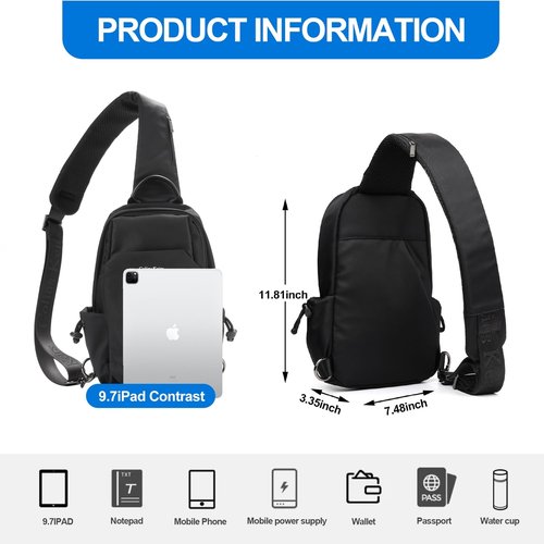 Colins Keirs Men's Small Crossbody Sling Bag, Lightweight Chest Shoulder Backpack for Men, Durable Crossbody Bags for Mens, Versatile Travel & Everyday Carry Bag