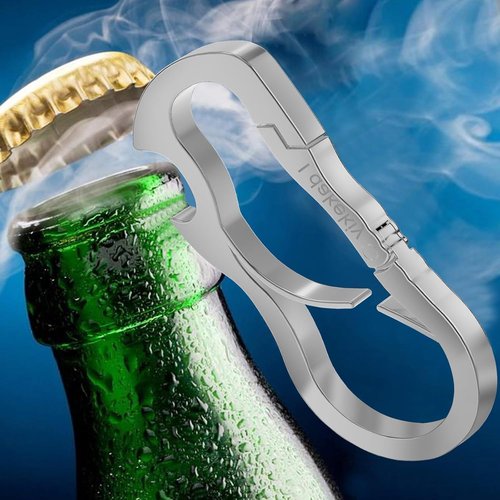 Idakekiy Dual Carabiner Keychain Mutil Tool with Key Chain Bottle Opener for Keys