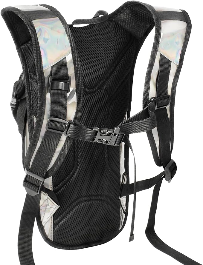 Reflective Hydration Backpack, Hydration Pack - Water Backpack with 2L/3L Hydration Bladder, Essential for Festivals - Rave Hydration Pack for Hiking, Running, Cycling, and Festivals