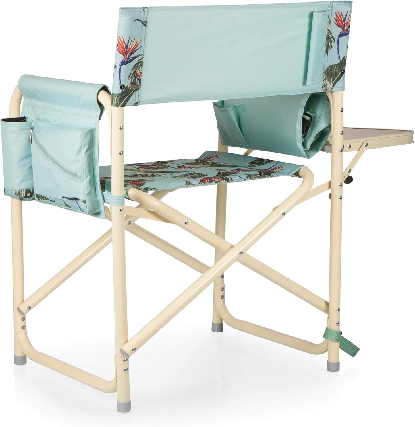Picnic TIME Outdoor Directors Chair with Side Table, Beach Chair for Adults, Camping Chair with Table