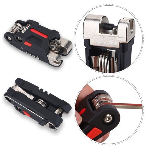 ZAWELIYO 16 in 1 Multi Tool Compact and Versatile Fold Tool Kit Repair Maintenance Set Kit Includes Essential Tools for On Ride Repairs