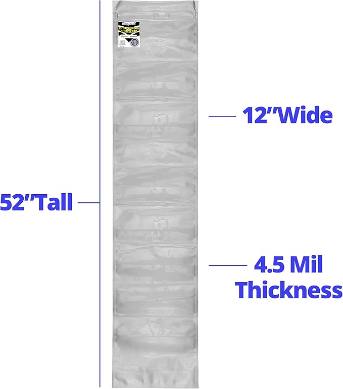Dry-Packs 12x52 Anti-Corrosion Rifle & Shotgun Storage Bag Airtight & Waterproof Shipping Bag, Silver, Protects Firearms from Rust & Moisture