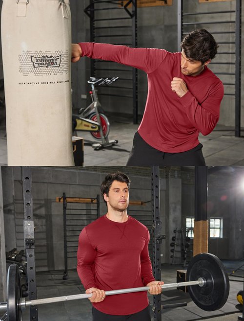 COOFANDY Men's Muscle Fitted T Shirt Gym Workout Bodybuilding Long Sleeve Tee Cotton Hipster Hip Hop Longline Casual Crewneck Fall Shirt