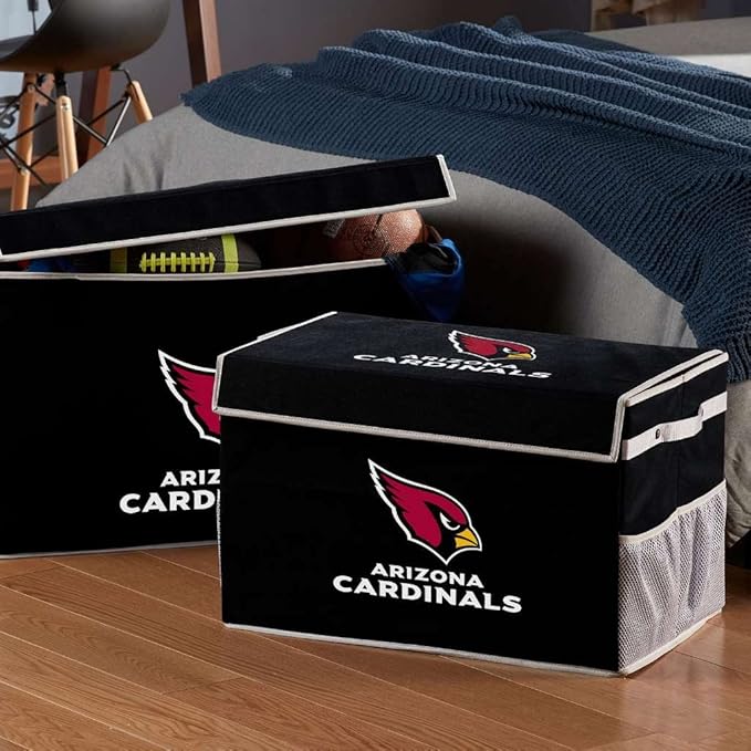 Franklin Sports NFL Storage Footlocker Bins - Large Folding Organizer Containers - NFL Team Office, Bedroom + Living Room Décor - Large + Small Bins