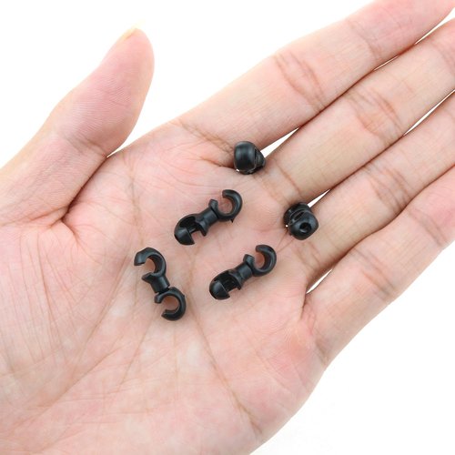 Bxian 10PCS 19.4mm Length Bicycle Black Cable Clip Bicycle Swivelling S Shaped Plastic Hook Clip Hose Guide for Brake Cable and Chainstay Cross Hook