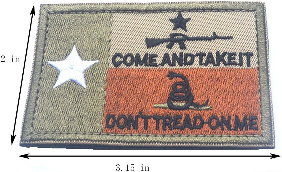 Texas State Flag Military Tactical Morale Desert Badge Hook & Loop Embroidery Patch for Hat Backpack Jacket (Texas State Flag - D)