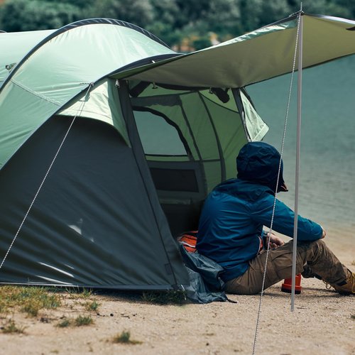 WYDHven Pop Up Tents for Camping, 4 Person Camping Tent with Extra Storage, UV Protection Waterproof Tent Fully Taped Seams, 2 Doors Easy Pop Up Tent for Camping, Hiking and Traveling
