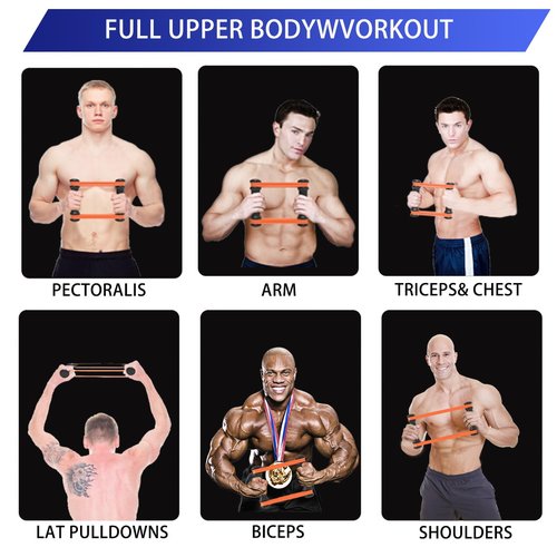 Rip Stick Efficient Upper Body Workout Equipment,Rip Muscle Workout Stick, Adjustable Resistance Bands with Wooden Handles, Portable Exercise Equipment, 8 Ripstick Bands