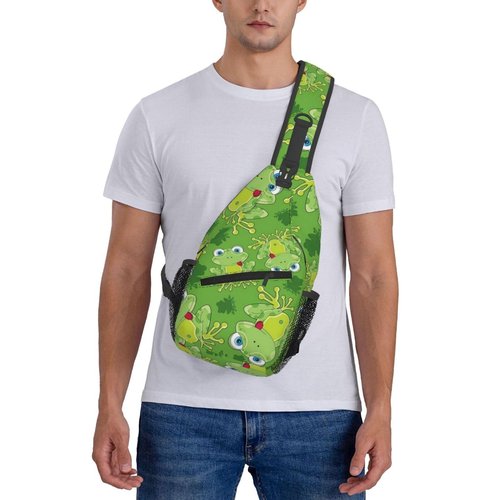 Krirteh Cute Frog Sling Bag For Women & Men - Fashion Cartoon Frogs Backpack, Crossbody & Shoulder Bag - Travel & Hiking Daypack