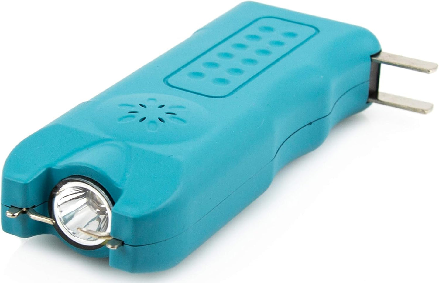 POLICE Stun Gun for Self Defense 628 – High Voltage Mini Rechargeable with LED Flashlight & Siren Alarm – Compact & Heavy Duty – Personal Security for Women & Men – Blue