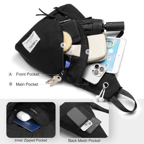 Vulkitty Sling Bag Crossbody Daypack for Men & Women Shoulder Bag for Hiking, Travelling, outdoors, Sports, Cycling, Casual