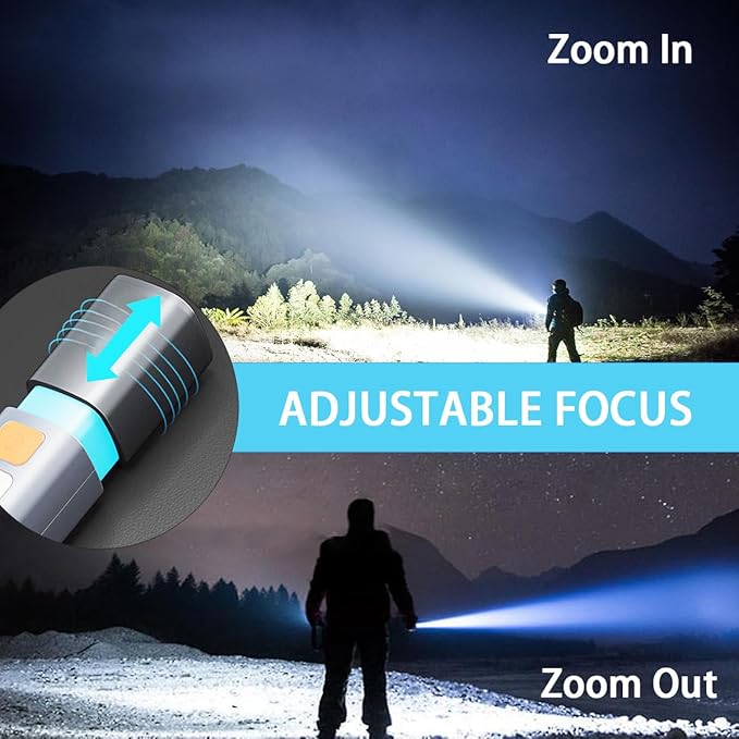 Rechargeable LED Flashlights High Lumens, 20,000 Lumens Super Bright Flashlight with USB Cable and Hook, 3 Modes, Waterproof Flash Light Handheld Powerful Flashlight for Home Camping ﻿- 4 Pack