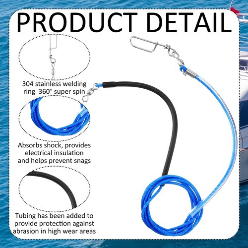 VioraWhite 2 Pcs Sure Stop Pro for Downrigger Boom with Snubber(60 Inch)