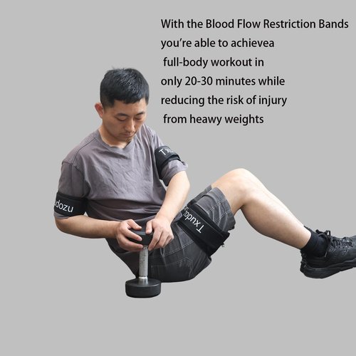 BFR Blood Flow Restriction Bands Complete Set, No Weight Lifting Required, Precision Pump to Apply Precise Pressure, Muscle Training, Suitable for Arm and Leg Occlusion Bands, Compact Suitcase