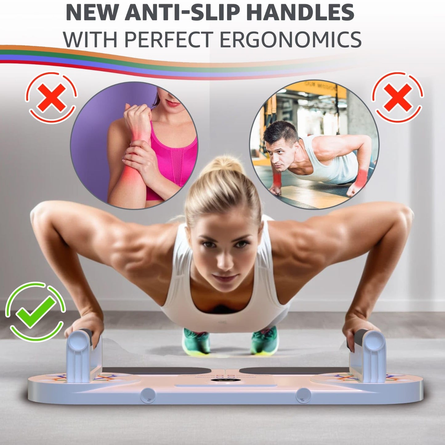Versatile Push Up Board with Resistance Ropes, Complete Home Fitness Equipment for Core Strengthening, Professional Exercise System for Fat Burning, Perfect for Both Men & Women