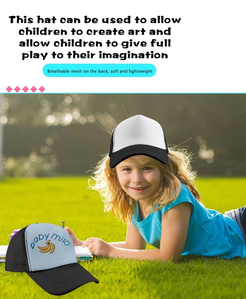 SGBETTER 15 Pack Kids DIY Trucker Hats Bulk Summer Mesh Baseball Cap Blank Sublimation Trucker Cap for Child Summer (US, Numeric, 6 3/4, Color Set 2)