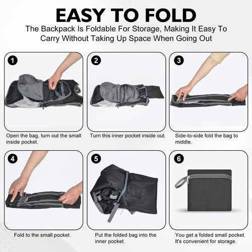 NB2GHYQJ Hiking Backpack Small Lightweight Packable Foldable foldable backpack Packable Camping Hiking for Backpack (Black)