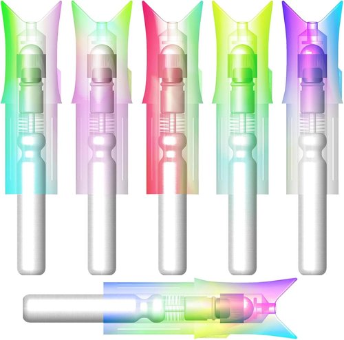 6PCS Lighted Nocks for Crossbow Bolts with 0.300"/ 7.62mm Diameter,Screwdriver Included