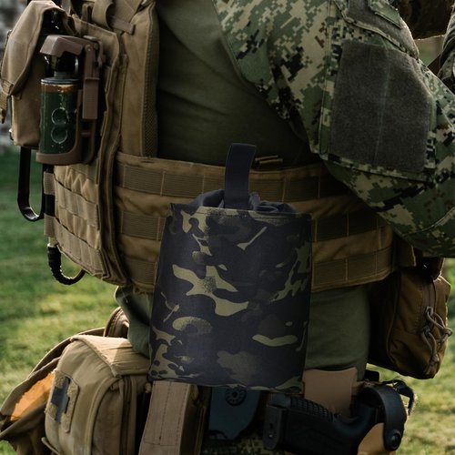 succulentlovers 2pcs Folding Dump Pouch, Drop Pouch Magazine Utility Waist Bag for Hunting Shooting Tactical Battle Belt Backpack Accessories