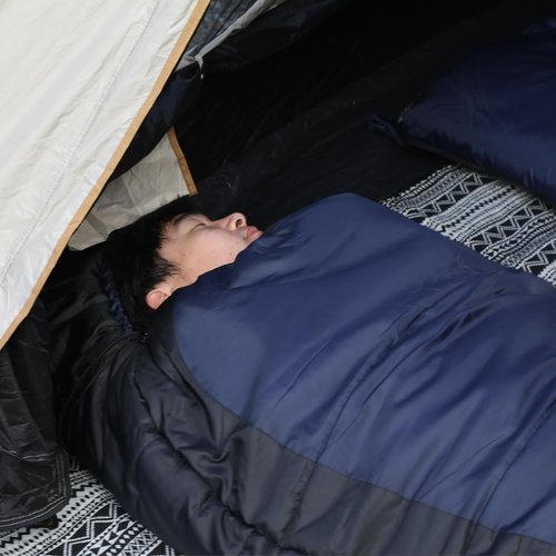 REDCAMP Cold Weather Mummy Sleeping Bag, 0 Degree Warm Flannel Cotton Sleeping Bag for Adults, Warm and Machine Washable Perfect for Winter Camping, Navy Blue with 4lbs Filling