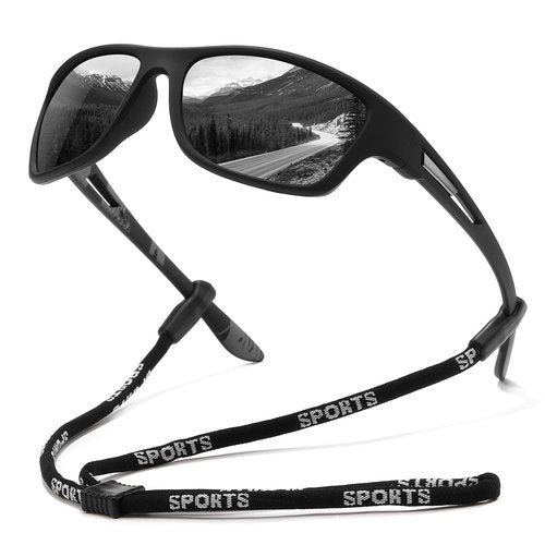 YJTIUI Polarized Sports Sunglasses For Man and Women, UV400 Protection, Wrap-Around Goggles for Driving, Fishing
