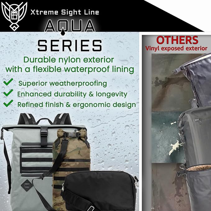 ~ AQUA RT Dry Bag~ Water-Proof Faraday Dry Bag for Laptops, Tablets, and Mid-Size Electronics ~ Small LITE Faraday Bag Combo ~ Multicam Camo