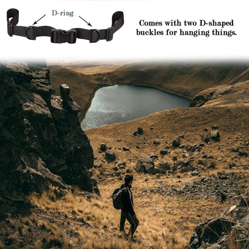 2 Pack Backpack Chest Straps,with 2 Quick Release Buckle,4 Slide Clips 10 Zipper pulls-Black US223