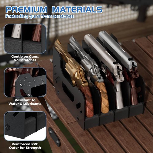 Gun Rack for Pistol, 4X Soft Foam Pistol Rack for Gun Safe, Cabinet, Storage, Durable Handgun Stand Organizer Accessories with Moisture&Scratch Resistance&Anti-Slip, Handgun Rack Stand Display Holder