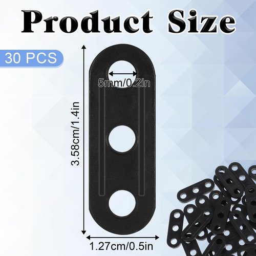 Rope Tightener, 30 PCS Tent Rope Tensioners Plastic Cord Tensioners Tent Wind Ropes Buckle Fasteners 3 Hole Paracord Tensioner Ropes Adjuster for Camping Hiking Picnic Outdoor Activities, Black