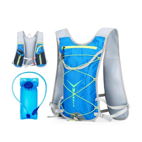 Hydration Vest with 2L Water Bladder for Running, Hiking & Cycling – Lightweight Waterproof Backpack with Reflective Straps, Breathable Design & Adjustable Fit for Men & Women