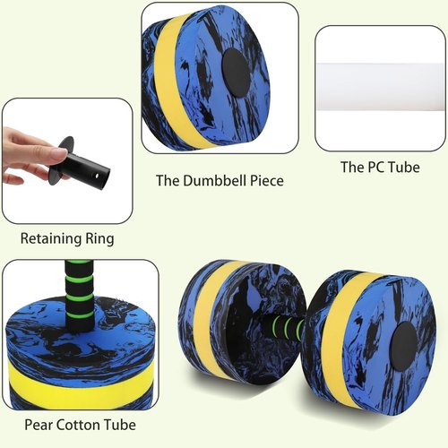 Yummy Sam 2Pcs Water Dumbells Pool Water Aerobics Resistance Water Weight Water Aerobics High-Density EVA-Foam Pool Fitness Water Weights for Pool Exercise (Camouflage)