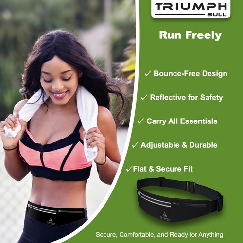 Running Belt Running Phone Holder - Fanny Pack For Hiking Essentials, Travel Essentials, And Money Belt. Bounce-Free Alternative For a Running Vest as You Can Carry Your Valuables