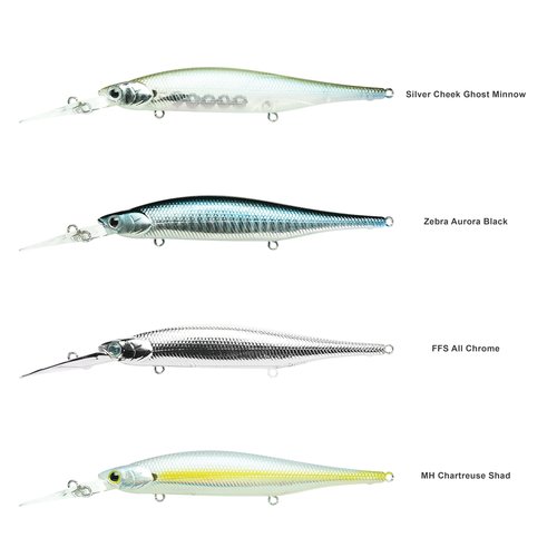 LUCKY CRAFT Lightning Staysee 110 MG-S, 580 MH Chartreuse Shad, Sinking, Magnet Weight Transfer, Freshwater Bass Fishing Lures, Deep Diver, 15ft Depth, Smallmouth, Bass Fishing Gear