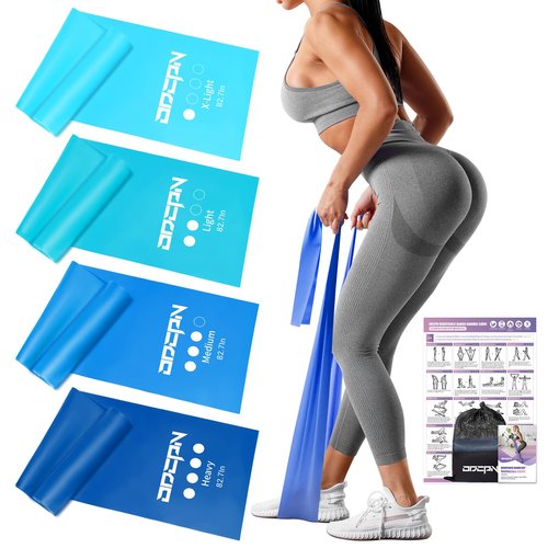 Resistance Bands for Physical Therapy Women, Extended 6.9FT Exercise Stretch Bands for Yoga, Pilates, Rehab, Fitness and Strength Training, Elastic Workout Bands with Training Poster