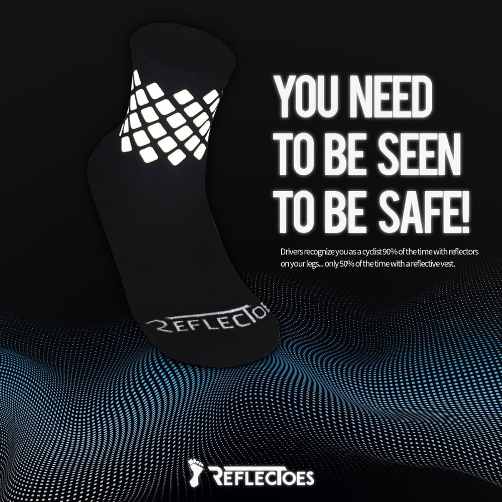 Reflective Socks - High Visibility Sports Socks Cushioned, Biomotion Safety Gear for Outdoor Athletes