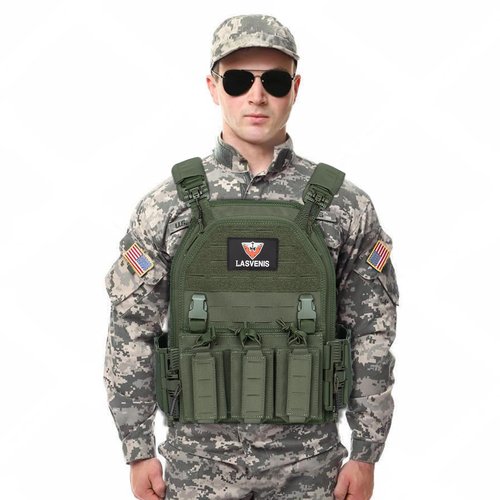 LASVENIS Quick Release Tactical Vest Adjustable Breathable Weighted Outdoor Vest for Training