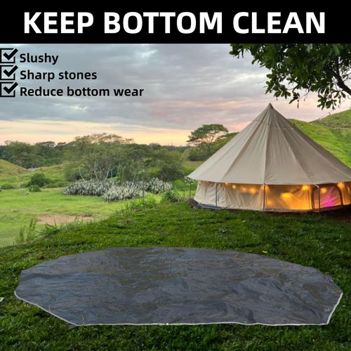 DANCHEL OUTDOOR Large Canvas Yurt Tent with Stove Jack, 4 Season Hot Tent House for 4 Adults Camping (13ft/4M)
