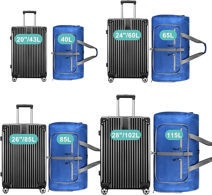 Dimayar Travel Duffle Bag for Men Women - Foldable Duffel Bag with Shoes Compartment - Overnight Bags Waterproof & Tear Resistant(40L,Navy Blue)