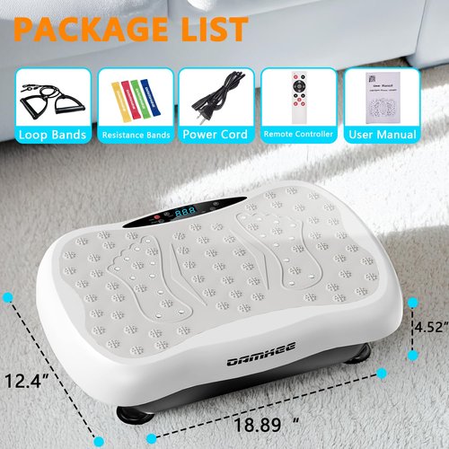Vibration Plate Exercise Machine for Weight Loss, Power Vibrating Platform Full Body Workout, Home Gym Equipment with 120 Adjustable speeds, 330 Lbs, Shake Board for Lymphatic Drainage and Fitness