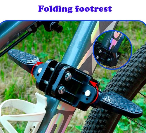 Detachable Front Mounted Kids Bike Seat with Handlebar & Foot Pedals for Children 2-5 Years, Toddler Bike Seat for Adult Bicycle, Secure & Comfortable Bike Attachment for Kids