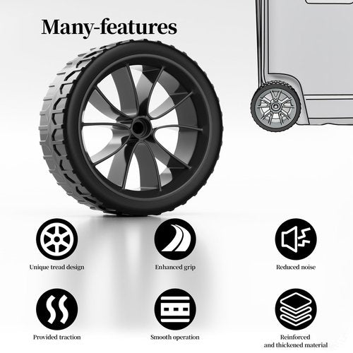 ZAITOE 6 Inch Cooler Wheels Compatible with Ig-loo Most of Coolers,Fits for Glide 110 QT,Ice Cube 58 QT and 60 QT,Yukon 90 QT,Coolers Replacement Wheel kit (Black) 2-Pack